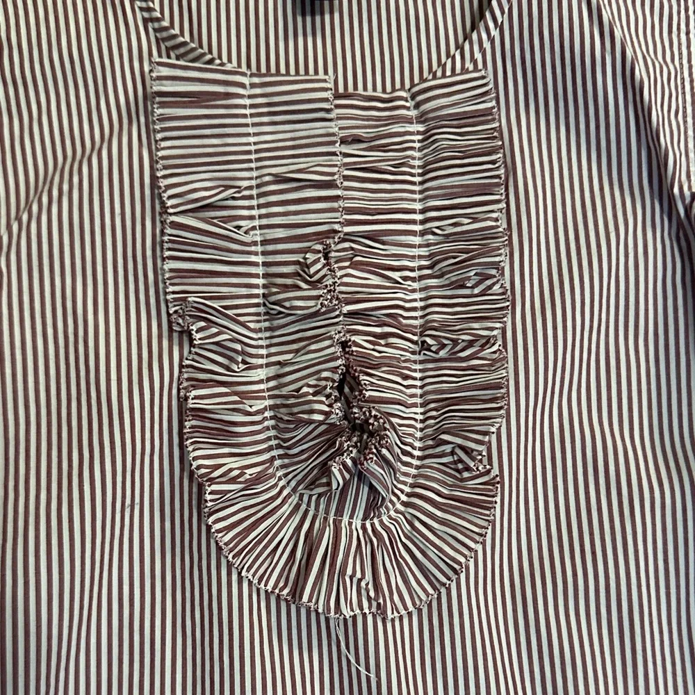 J. Crew Red and White Striped Blouse